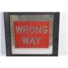 Image 2 : Framed "Wrong Way" Mirror 14'' x 14''