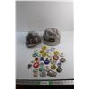 Via Rail Conductor Cap & Labatt's Lite Cap and Assorted Button Pins