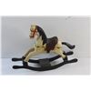 Image 2 : Hand Crafted Wooden Rocking Horse, Pennants and Beaded Mat