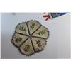 Image 6 : Hand Crafted Wooden Rocking Horse, Pennants and Beaded Mat