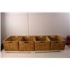 Image 1 : (4) Wicker Storage Baskets 7" Tall x 14: Long x 10" Wide