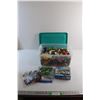 Rubbermaid Container with Lid and Assorted Lego Building Blocks