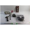 Vintage Meat Grinder, Wrench, Hammer, Safety Hasp, Tape Measure and HDMI Cable