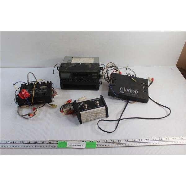 Power Amplifiers, Car Radio and Controller - As Is (Clarion & Fender)