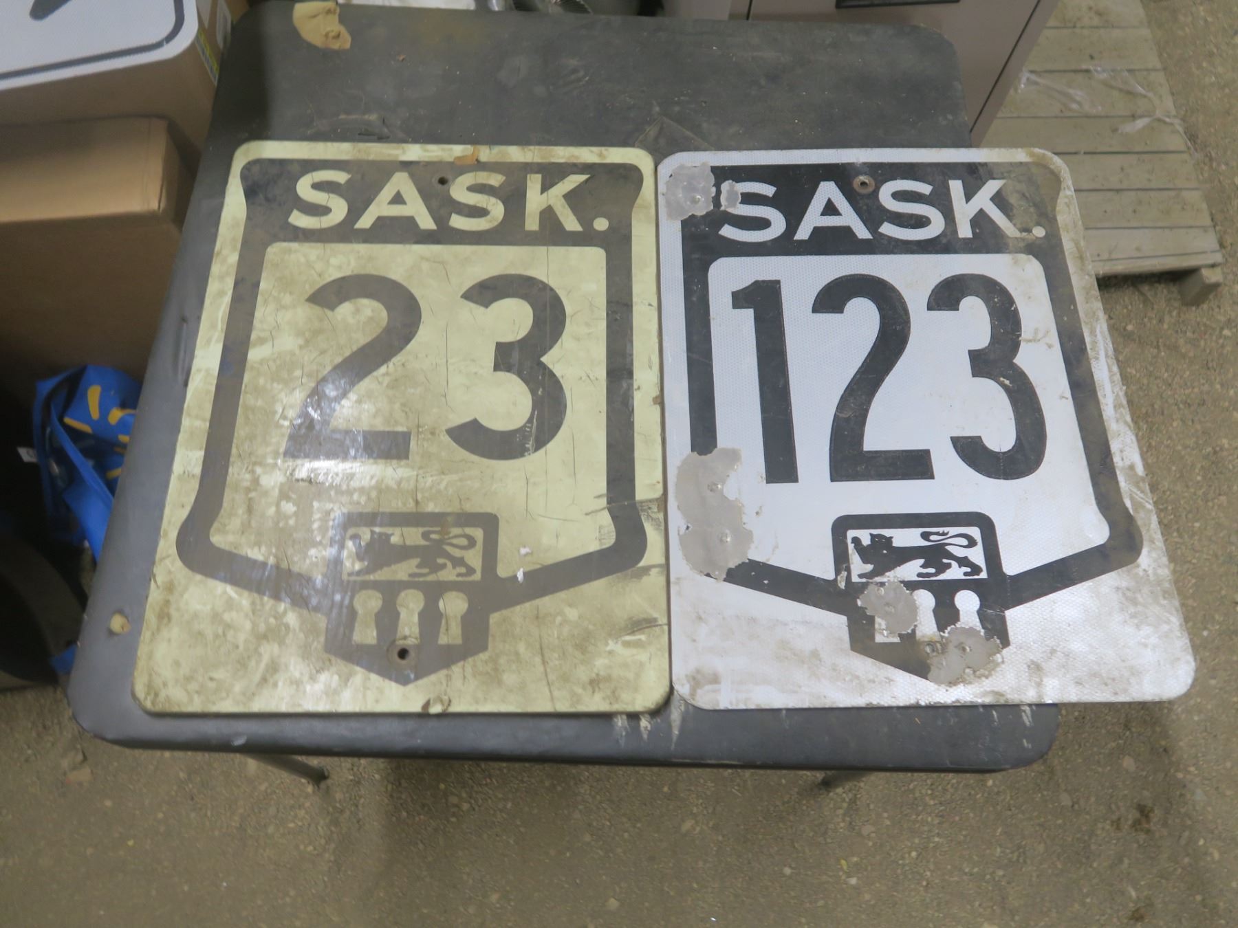 Sask Signs two sask highway signs - Schmalz Auctions