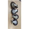 Image 1 : 4 pc pneumatic caster 8" wheels 4 1/2" plate 4 ply 300lbs capacity