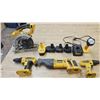 Image 1 : 5 dewalt tools with 4 batteries 2 12, 1 14.4v, 1 18v (does not charge) and charger