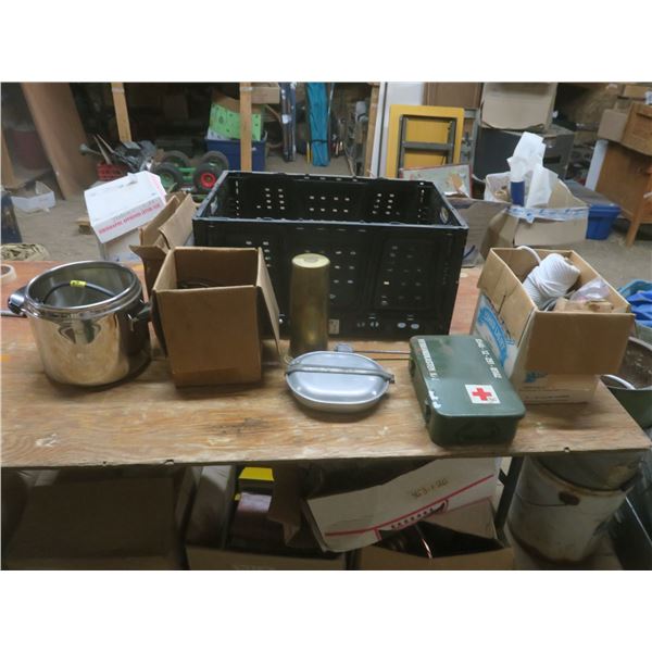 crate of assorted hardware