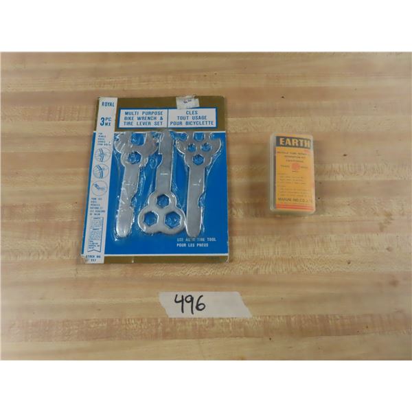 Bicycle wrench + tire repair kit