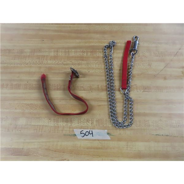 1 chain leash + dog collar