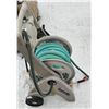 Image 3 : garden hose reel cart with garden hose and nozzle