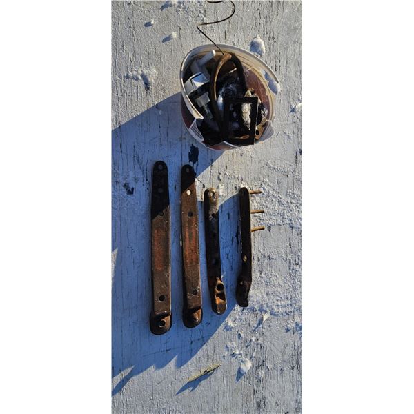 vintage handles and a small tub of assorted items