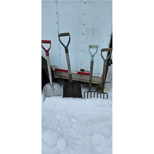 2 sporks and 2 shovels