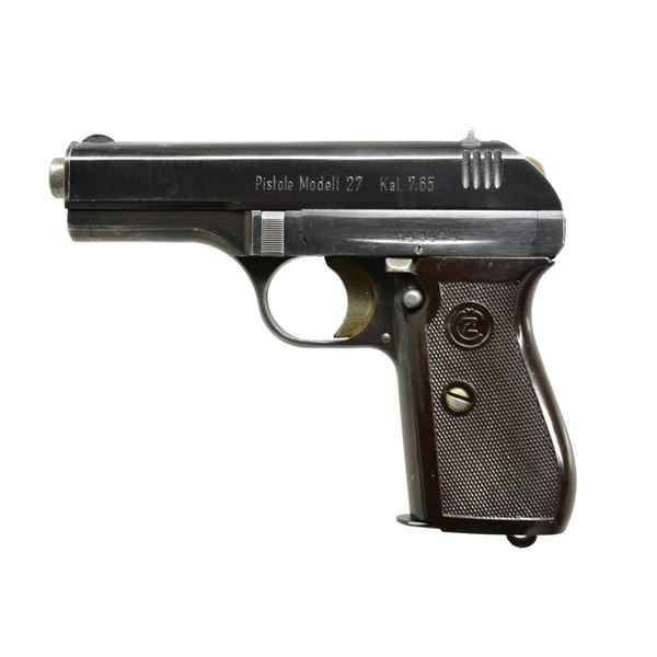 WWII GERMAN MARKED CZ MODEL 27 SEMI AUTO PISTOL.