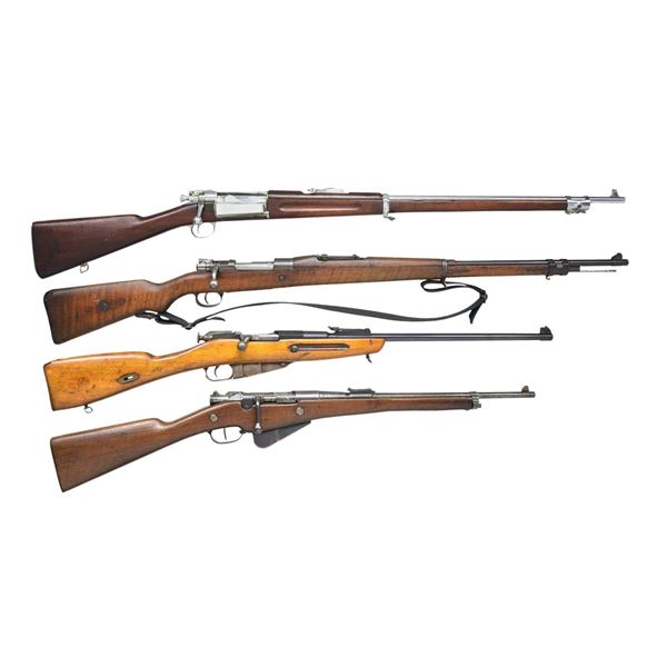 4 MILITARY BOLT ACTION RIFLES.