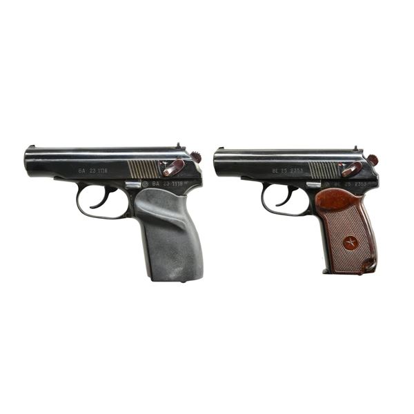 2 BULGARIAN MAKAROV SEMI AUTO PISTOLS.