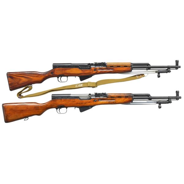 2 RUSSIAN SKS SEMI AUTO CARBINES.