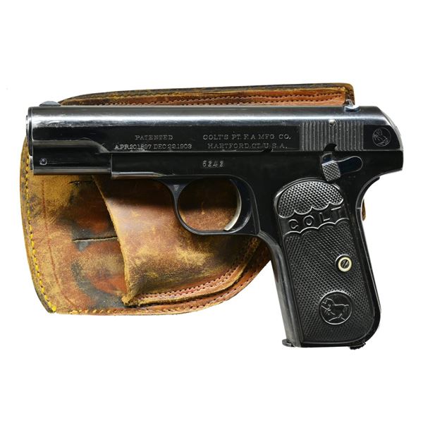 COLT MODEL M HAMMERLESS POCKET AUTO PISTOL.