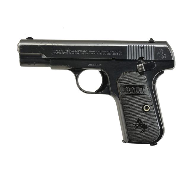 COLT MODEL 1903 HAMMERLESS SEMI AUTO PISTOL.