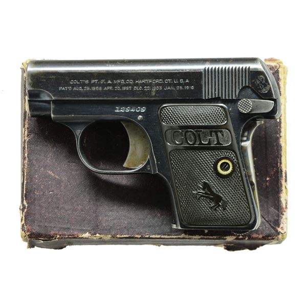 COLT 1908 VEST POCKET SEMI AUTO PISTOL.