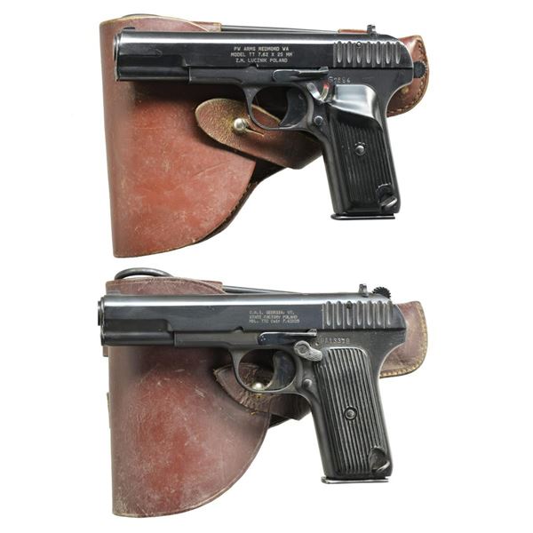 2 POLISH TOKAREV TYPE SA SEMI AUTO PISTOLS.