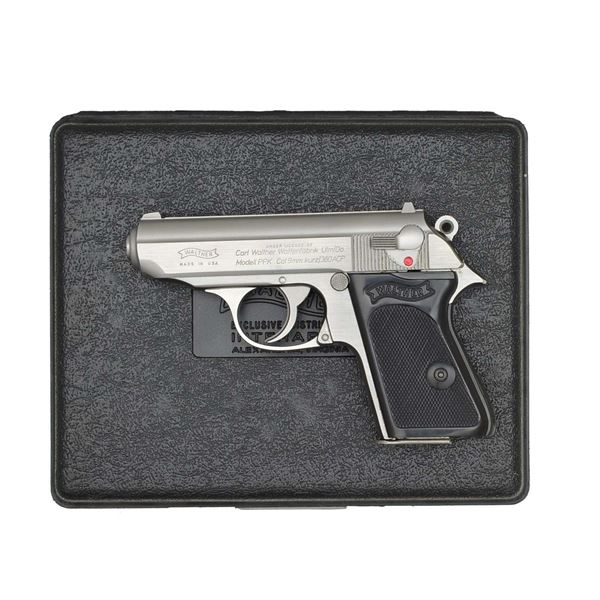 WALTHER STAINLESS STEEL PPK SEMI-AUTO PISTOL.