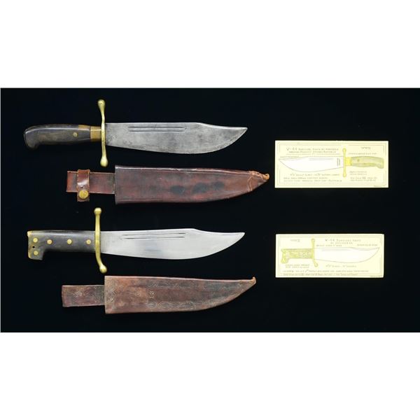 PAIR OF FINE WW2 V-44 SURVIVAL KNIVES.