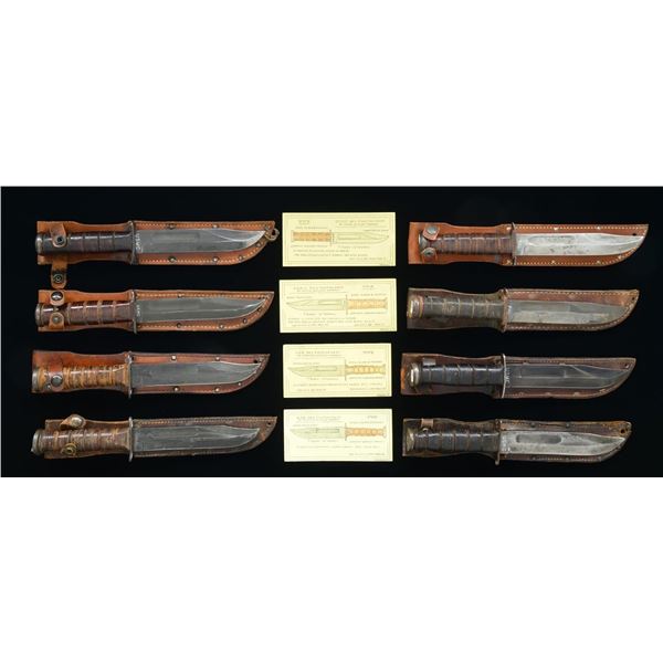 COLLECTION OF 8 MARINE CORPS WW2 MK2 FIGHTING