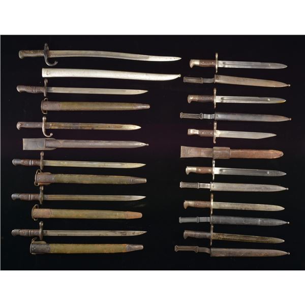 22 MOSTLY AMERICAN WWI & PRIOR BAYONETS.