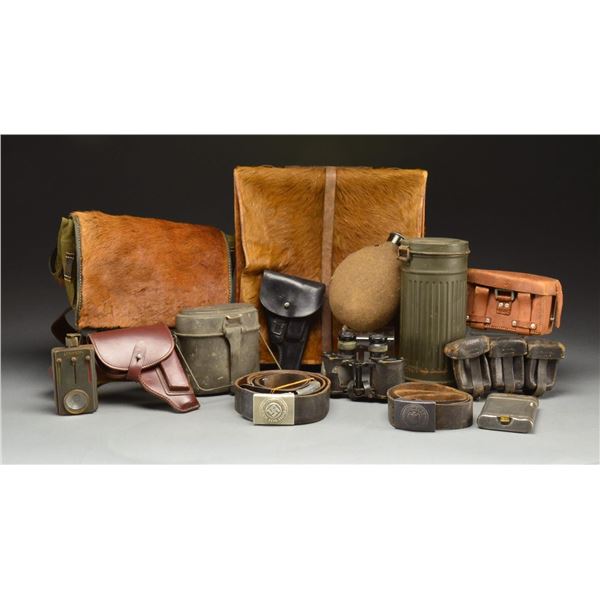 WWII GERMAN FIELD EQUIPMENT & RELATED ITEMS.