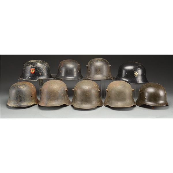 WWI & WWII GERMAN HELMETS.