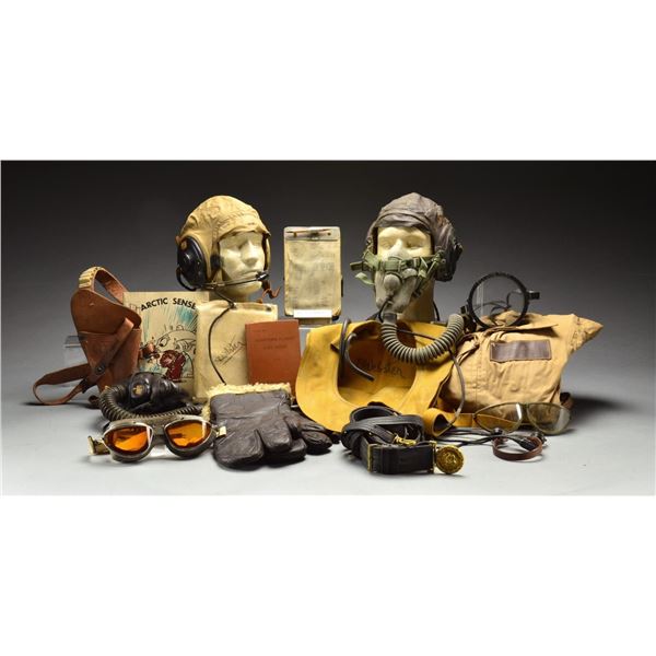 WWII US FLIGHT HELMETS, GEAR, CLOTHING & RELATED