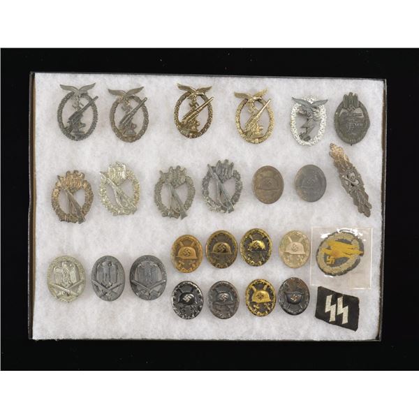 GROUP OF WWII GERMAN BADGES & MORE.
