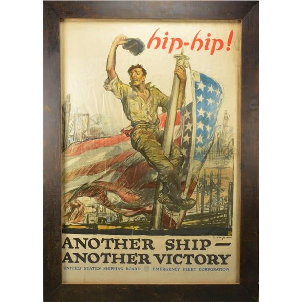 LARGE WWI UNITED STATES SHIPPING BOARD POSTER.