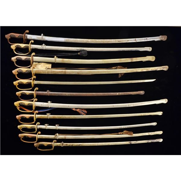 10 WWII JAPANESE ARMY PARADE SWORDS & 1 POLICE