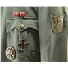 Image 5 : WWII GERMAN TUNIC, VISOR CAP & BELT FOR MAJOR
