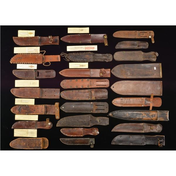 30 LEATHER KNIFE SHEATHS.