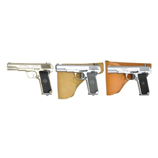 3 ZASTAVA MODEL 57 SEMI AUTO PISTOLS.