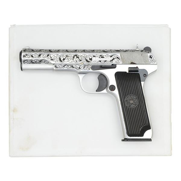 ZASTAVA MODEL 57 SEMI AUTO CUSTOM ENGRAVED PISTOL.