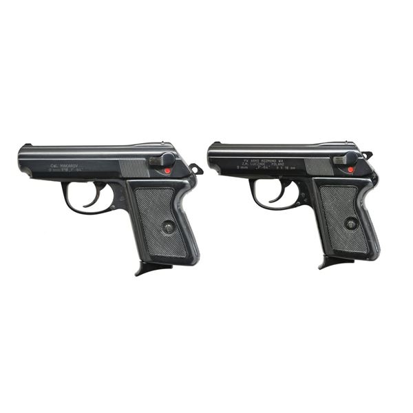 2 POLISH RADOM P-64 MAKAROV DA SEMI AUTO PISTOLS.
