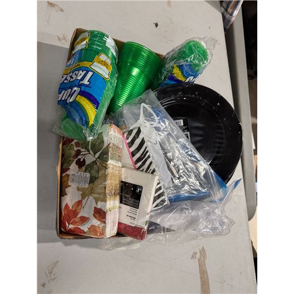 Disposable plates and cups and napkins