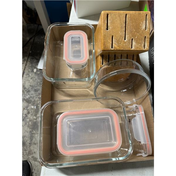 Kitchen containers and knife block