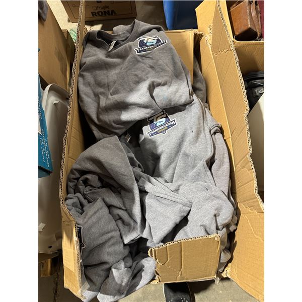 Case of New sweatshirts, small and extra small