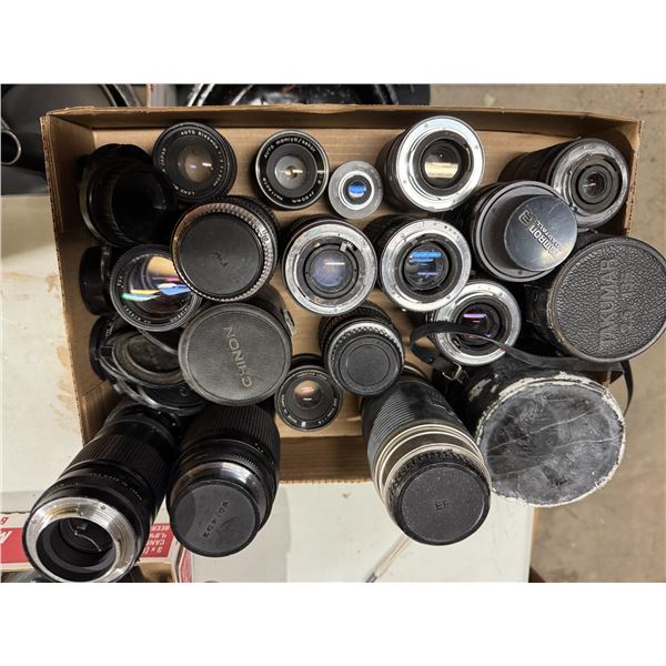 Lot of camera lenses