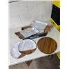 Image 1 : Cutting board lazy Susan and serving items