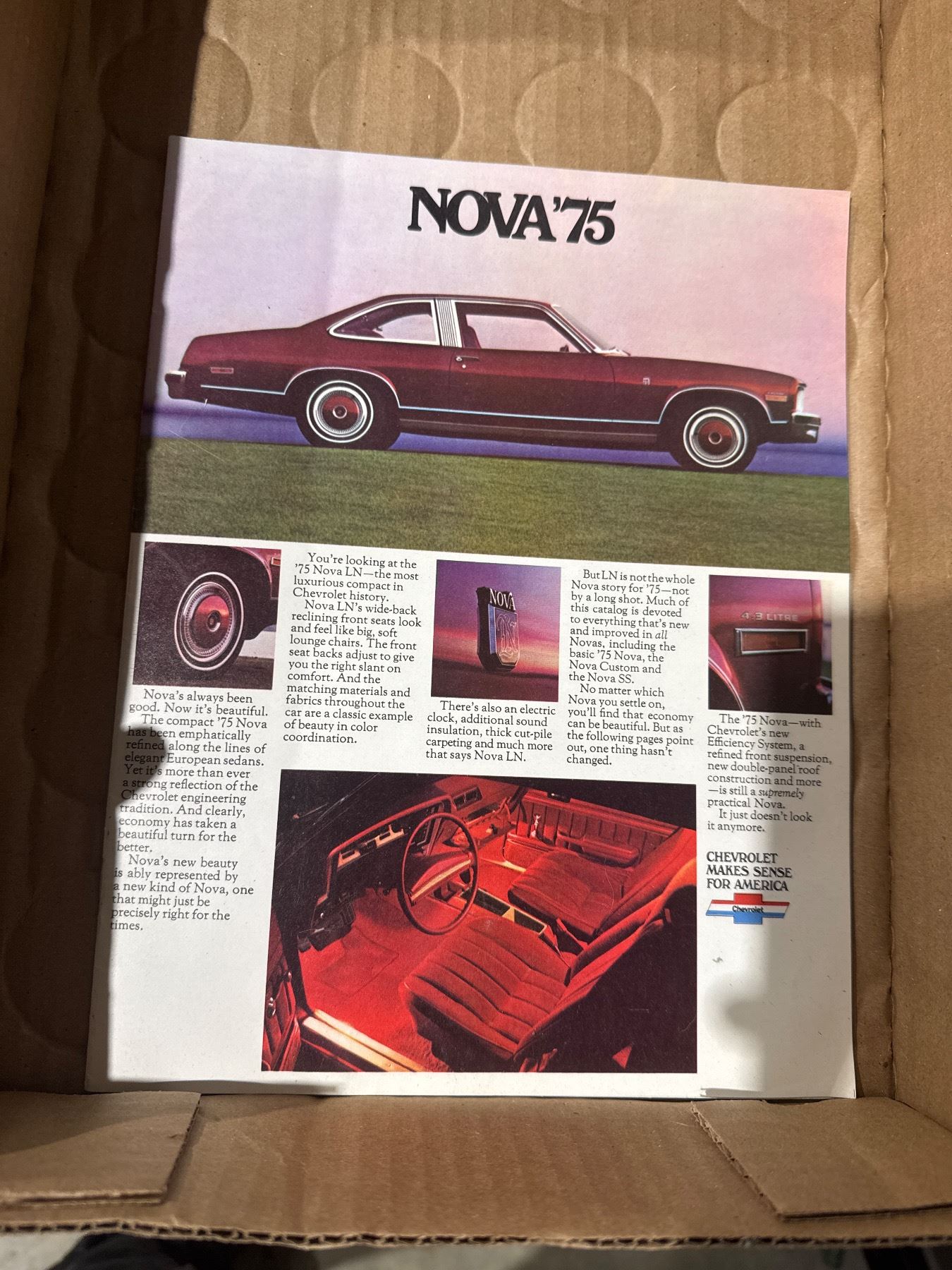 Nova 75 advertising pamphlet