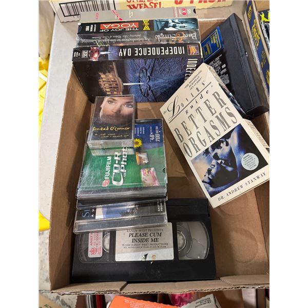 VHS tapes, cassette and CDs