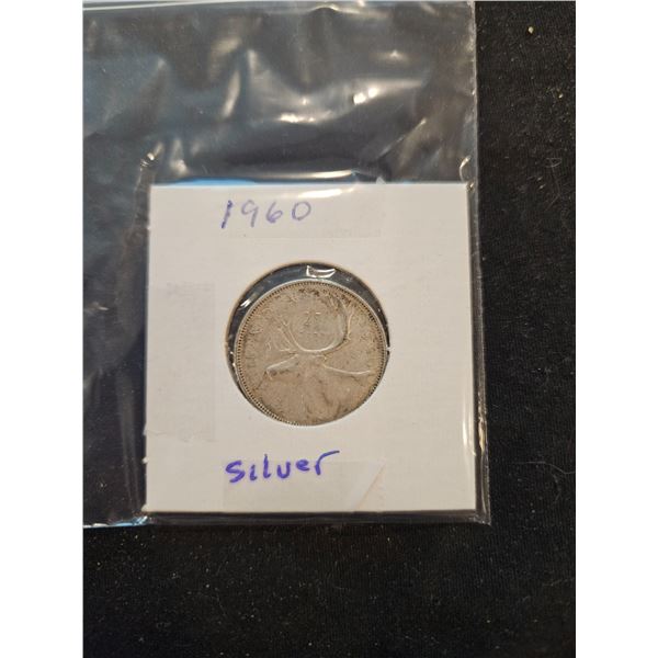 1960 Silver 25 cent coin