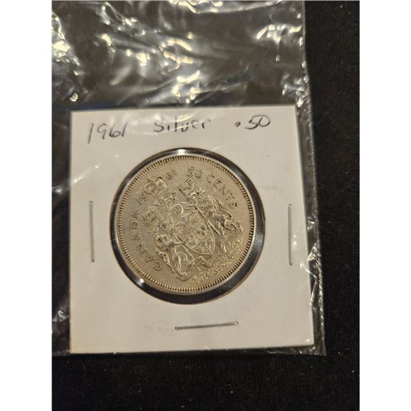 1961 Silver 50 cent coin