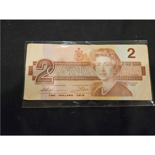 1986 Canadian $2 bill